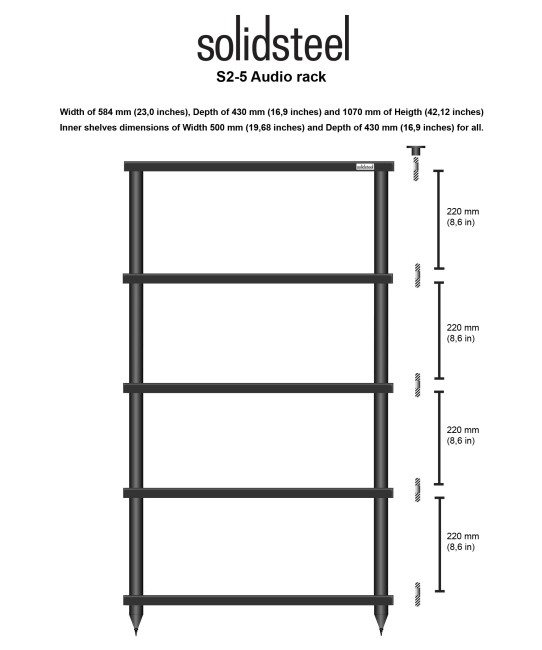 Solidsteel S2-5 mobile hifi 5 ripiani Solidsteel - 3