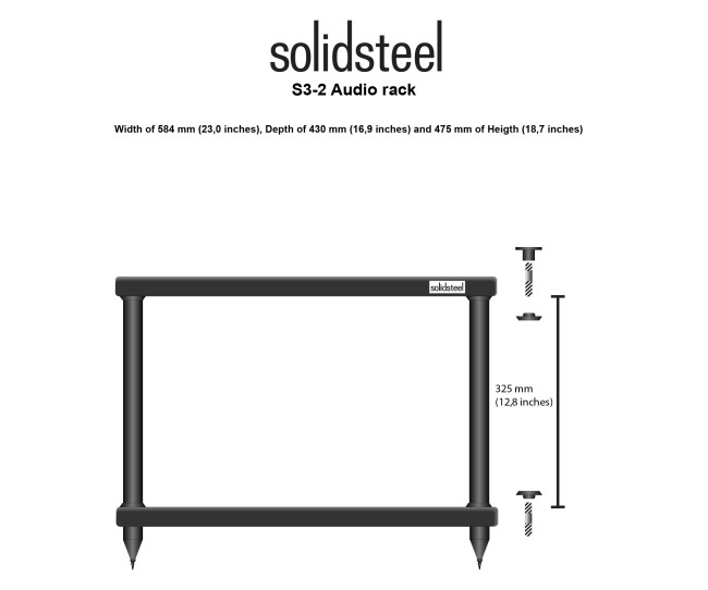 Solidsteel S3-2 mobile hifi 2 ripiani Solidsteel - 4