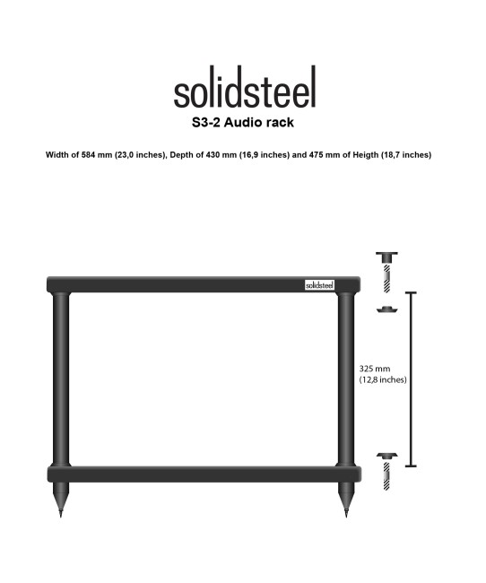 Solidsteel S3-2 mobile hifi 2 ripiani Solidsteel - 4