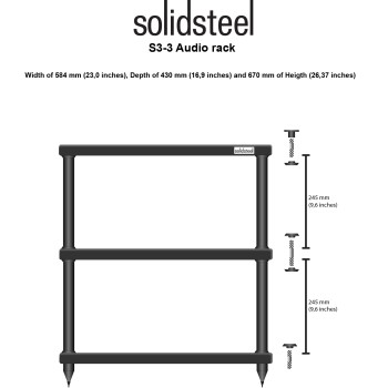 Solidsteel S3-3 mobile hifi 3 ripiani Solidsteel - 1 2