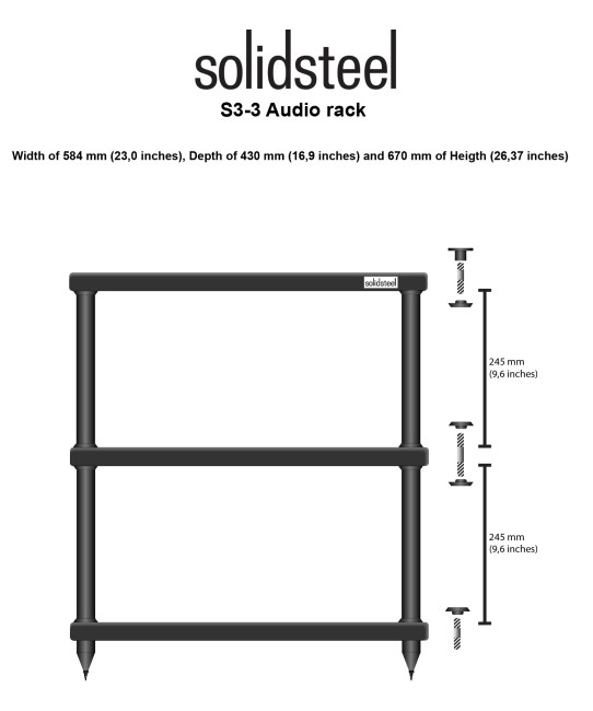 Solidsteel S3-3 mobile hifi 3 ripiani Solidsteel - 4
