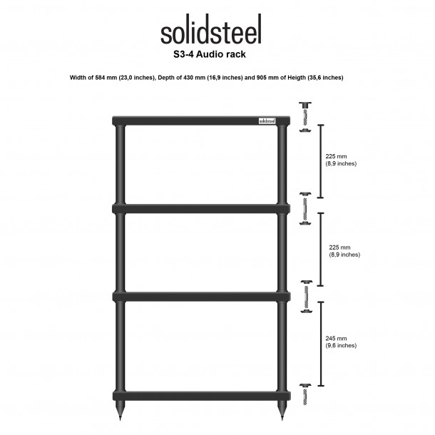 Solidsteel S3-4 mobile hifi 4 ripiani Solidsteel - 5