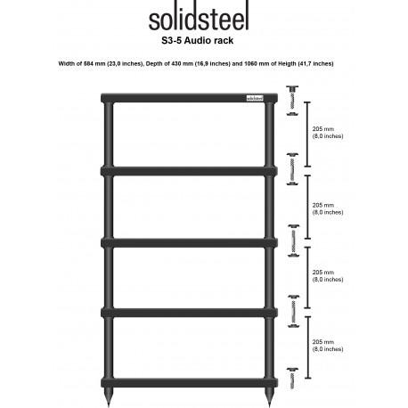 Solidsteel S3-5 mobile hifi 5 ripiani Solidsteel - 5