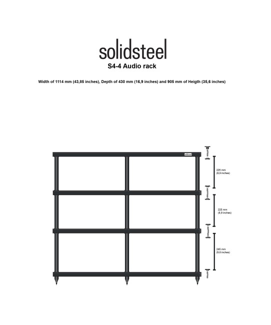 Solidsteel S4-4 mobile hifi e AV 4 ripiani Solidsteel - 3