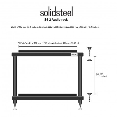 Solidsteel S5-2 mobile hifi 2 ripiani Solidsteel - 4