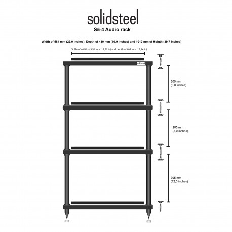 Solidsteel S5-4 mobile hifi 4 ripiani Solidsteel - 8