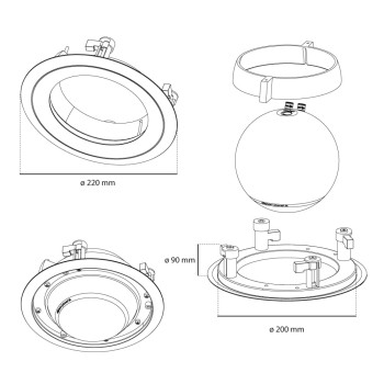 Elipson Planet M supporto da incasso a soffitto Elipson - 1 2