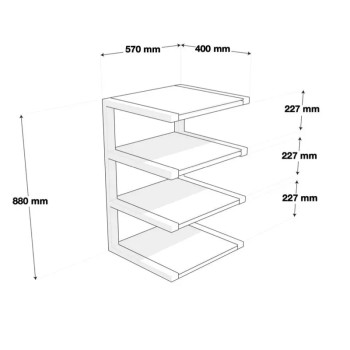 Norstone Esse HiFi – Rack 4 Ripiani per Elettroniche | 4 Finiture Norstone - 1 2
