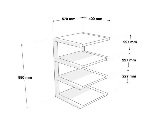 Norstone Esse HiFi – Rack 4 Ripiani per Elettroniche | 4 Finiture Norstone - 6