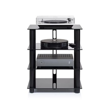 Norstone Epur 4 – Rack Hi-Fi Acciaio Satinato e Vetro con Ruote | 2 Finiture Norstone - 1 2