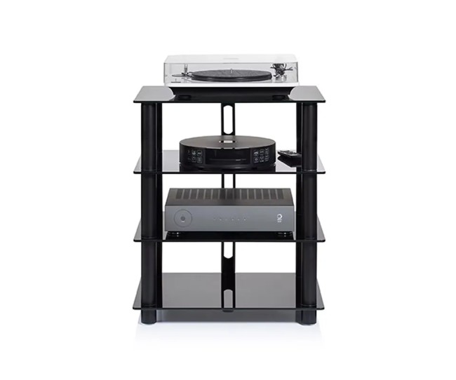 Norstone Epur 4 – Rack Hi-Fi Acciaio Satinato e Vetro con Ruote | 2 Finiture Norstone - 2