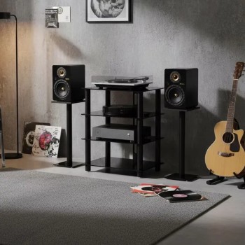 Norstone Epur 4 – Rack Hi-Fi Acciaio Satinato e Vetro con Ruote | 2 Finiture Norstone - 8