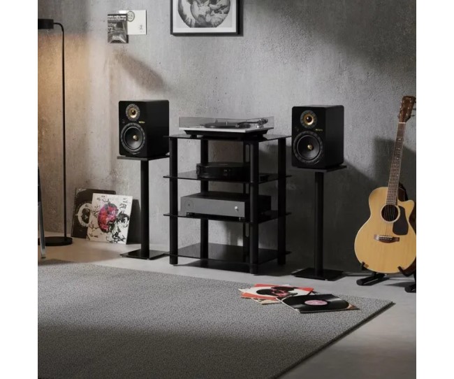 Norstone Epur 4 – Rack Hi-Fi Acciaio Satinato e Vetro con Ruote | 2 Finiture Norstone - 8