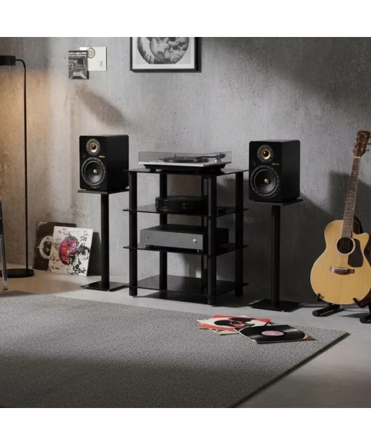 Norstone Epur 4 – Rack Hi-Fi Acciaio Satinato e Vetro con Ruote | 2 Finiture Norstone - 8