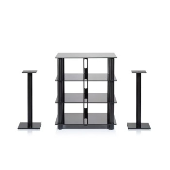 Norstone Epur 4 – Rack Hi-Fi Acciaio Satinato e Vetro con Ruote | 2 Finiture Norstone - 3