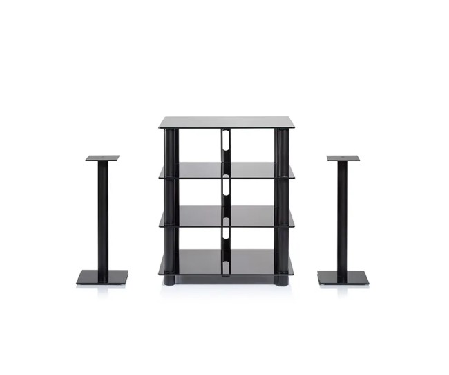 Norstone Epur 4 – Rack Hi-Fi Acciaio Satinato e Vetro con Ruote | 2 Finiture Norstone - 3