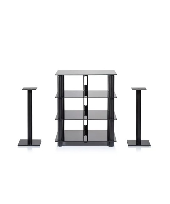 Norstone Epur 4 – Rack Hi-Fi Acciaio Satinato e Vetro con Ruote | 2 Finiture Norstone - 3