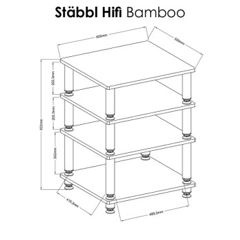 Norstone Stabbl Bamboo – Rack Hi-Fi Legno Bamboo 25mm | 200kg Totali Norstone - 8