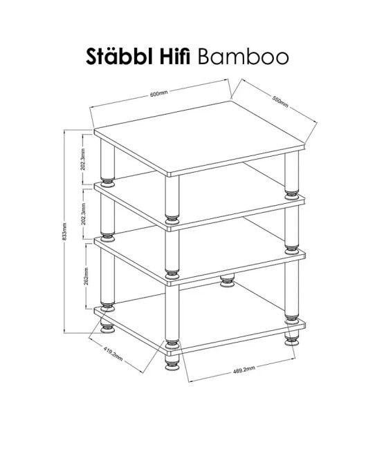Norstone Stabbl Bamboo – Rack Hi-Fi Legno Bamboo 25mm | 200kg Totali Norstone - 8