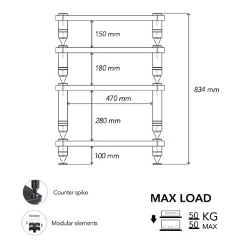 Norstone Como – Rack Hi-Fi Componibile | Acciaio e Pelle | 4 Moduli Norstone - 11