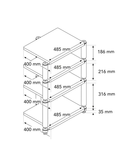 Norstone Copenhagen – Rack Hi-Fi Modulare in Rovere e Metallo Norstone - 13