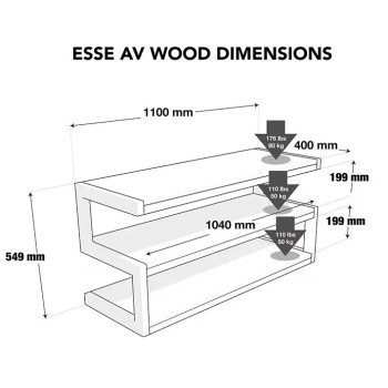 Norstone Esse AV – Mobile AudioVideo Aperto in Vetro o Legno Norstone - 5