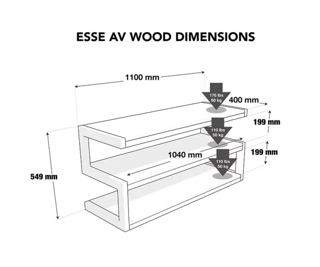 Norstone Esse AV – Mobile AudioVideo Aperto in Vetro o Legno Norstone - 5