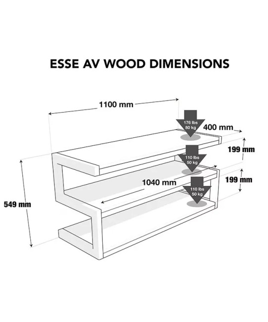 Norstone Esse AV – Mobile AudioVideo Aperto in Vetro o Legno Norstone - 5