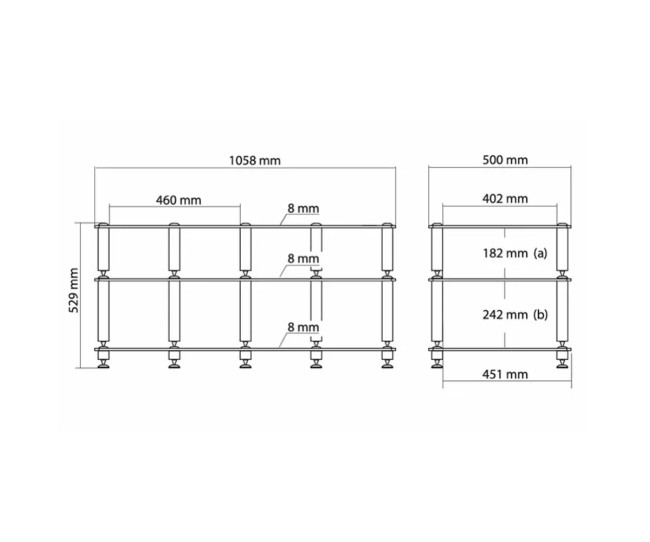 Norstone Bergen AV 2 – Mobile TV e AudioVideo 3 Ripiani Norstone - 5