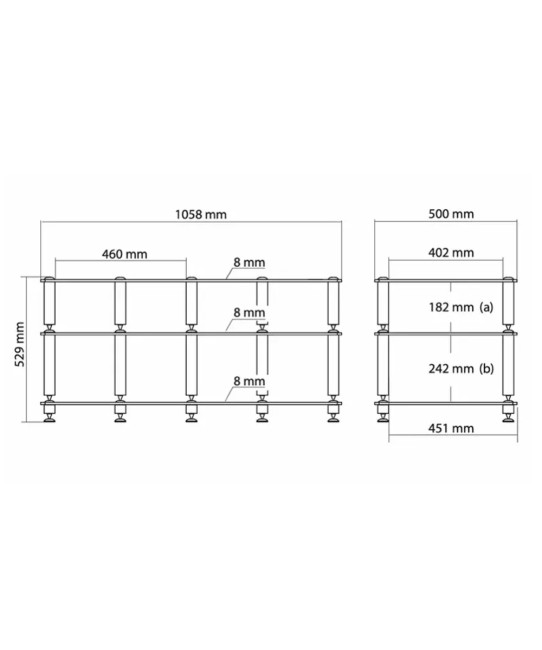 Norstone Bergen AV 2 – Mobile TV e AudioVideo 3 Ripiani Norstone - 5