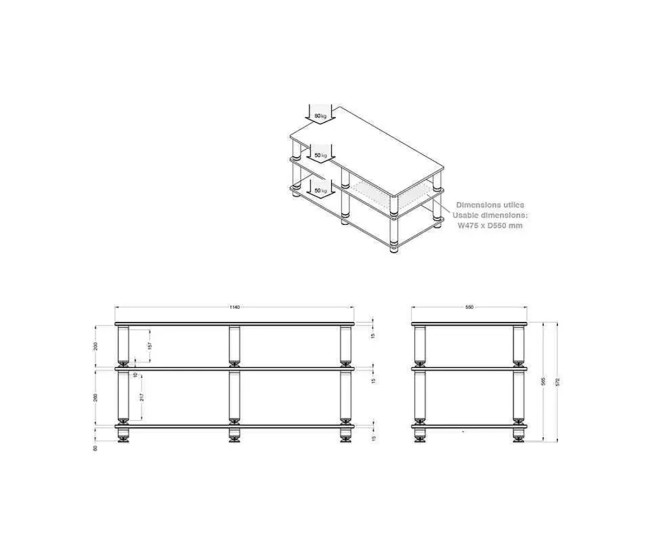 Norstone Stabbl AV – Mobile TV di Riferimento Vetro 15 mm Norstone - 4