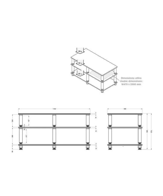 Norstone Stabbl AV – Mobile TV di Riferimento Vetro 15 mm Norstone - 4
