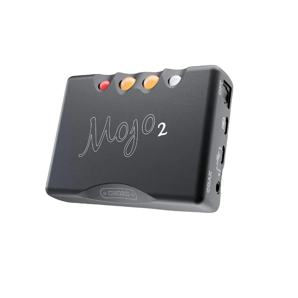 Chord Mojo 2 V4.4 – vista dall'alto con controlli sferici e display luminoso a colori