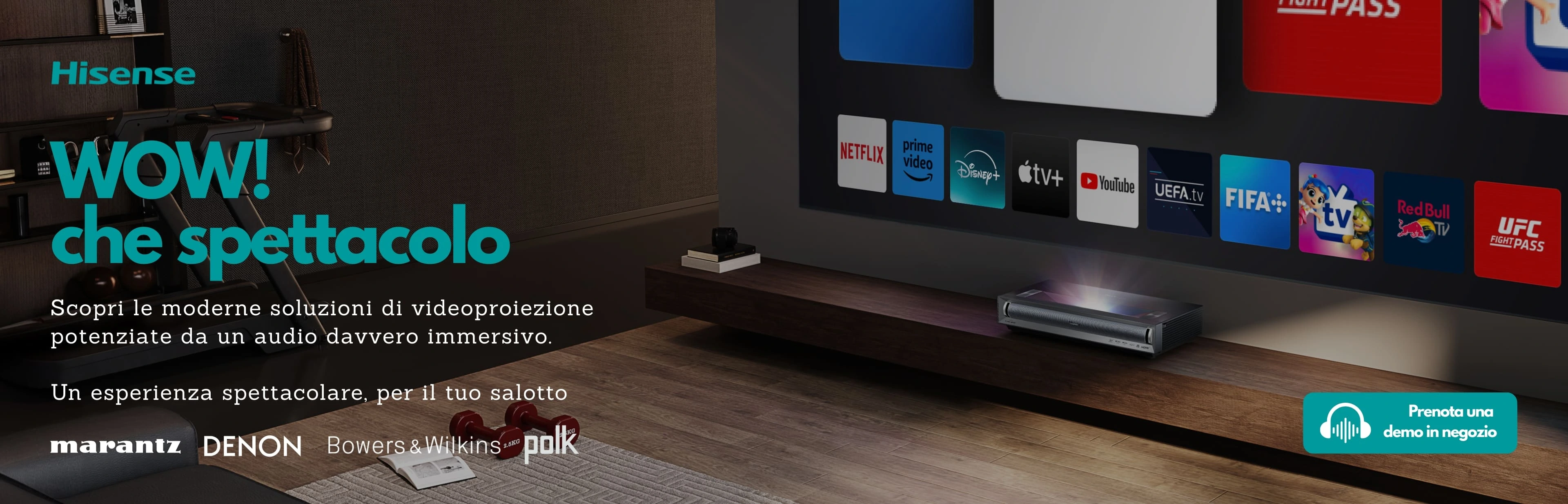 Prenota una dimostrazione per i Videoproiettori Hisense