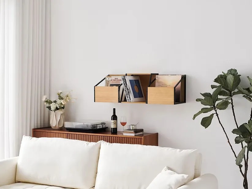 Norstone Vinyl LP Case – installazione a parete con LP esposti