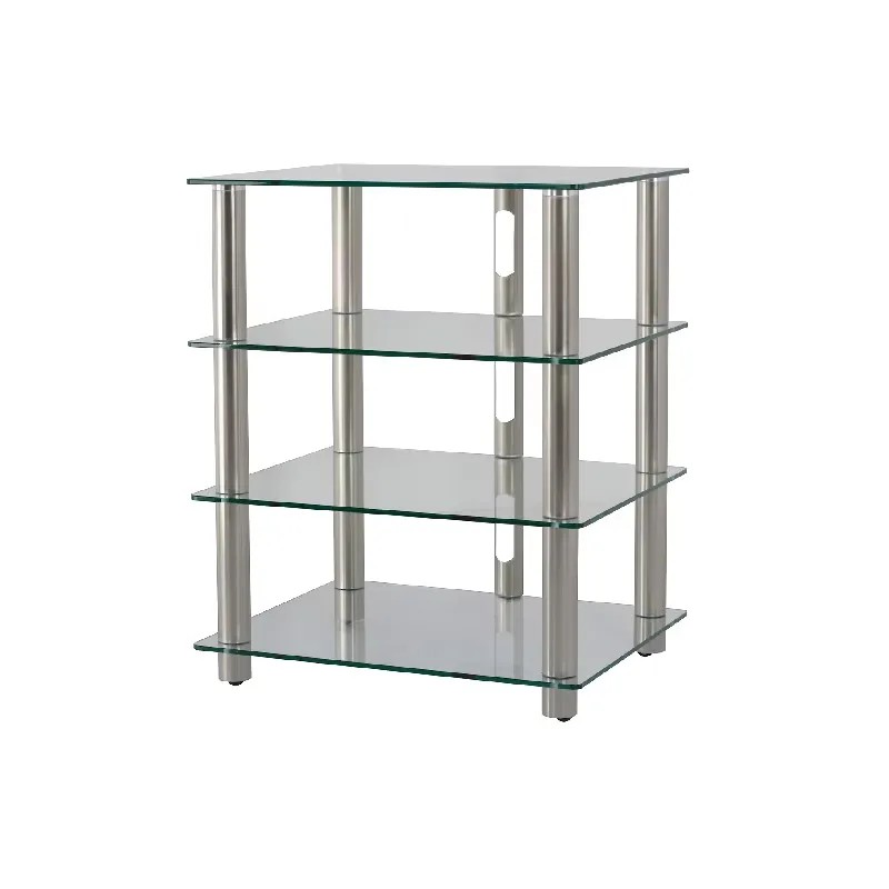 Norstone Epur 4 – finitura acciaio satinato spazzolato con vetro trasparente, vista frontale