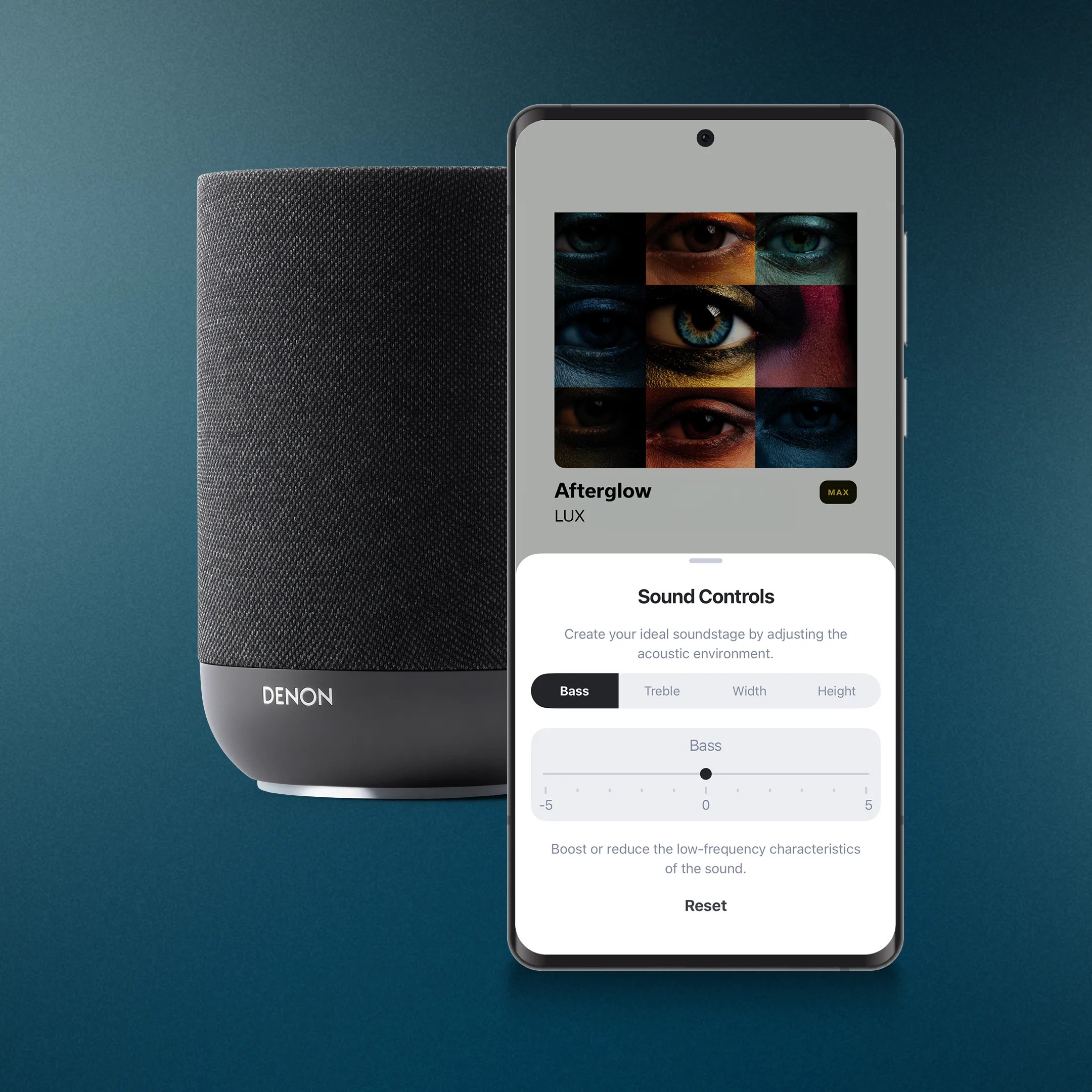 Denon Home 200 &ndash; pannello superiore con controlli e pulsanti