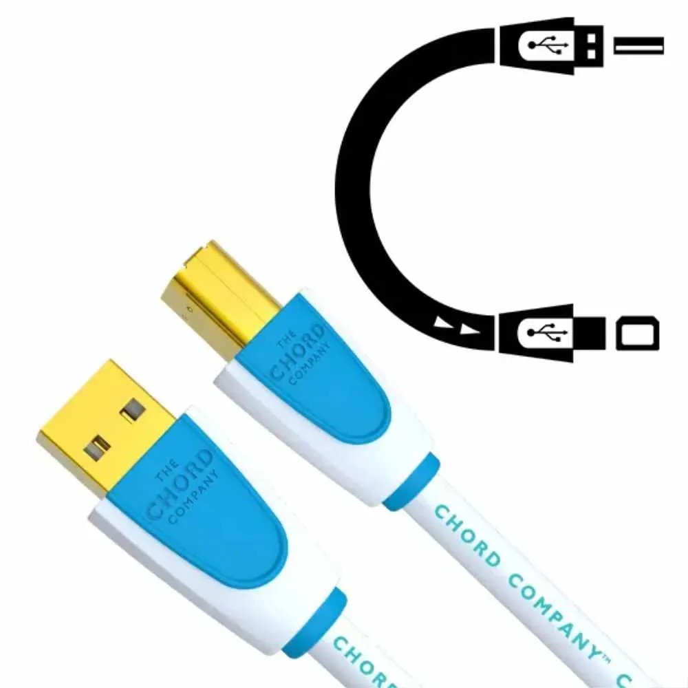Chord C-USB – connettore USB-A e USB-B, finitura metallo