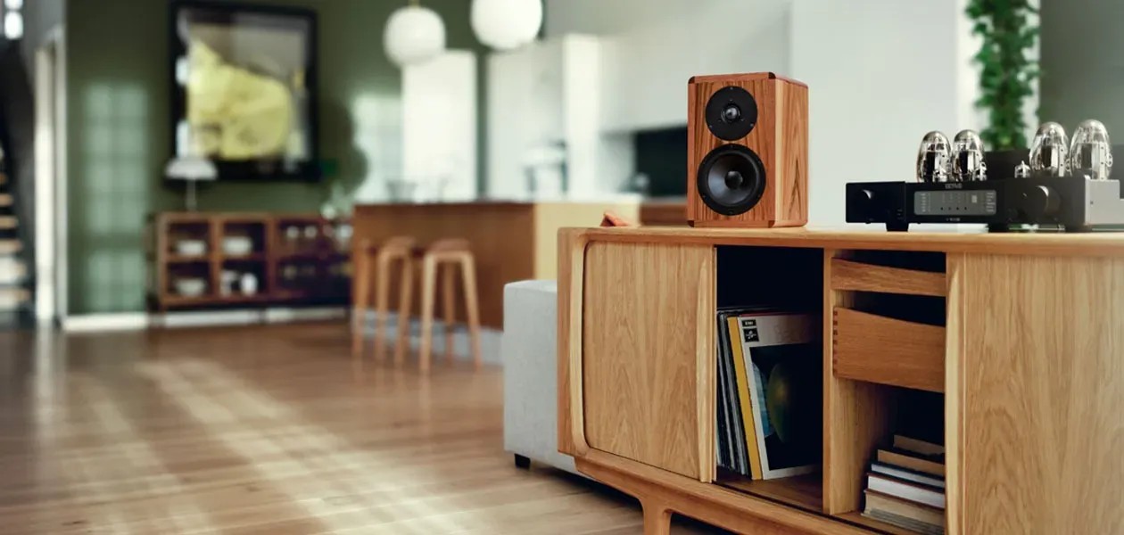 Dynaudio Legend – dettaglio angolo in Jatoba e venatura del palissandro naturale, vista ravvicinata