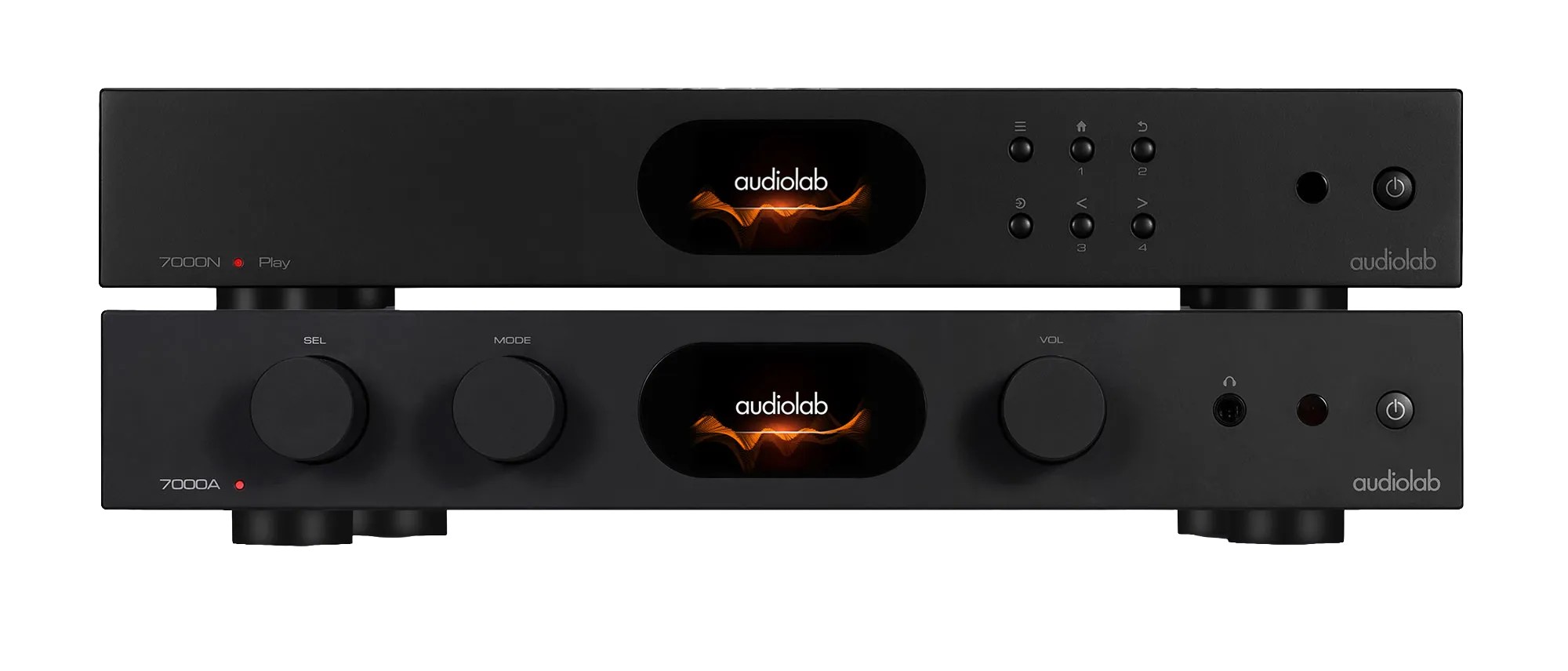 Audiolab 7000A e 7000N Play in finitura nera – combo EXPO esposto presso Electrosound Mangione Vittoria RG