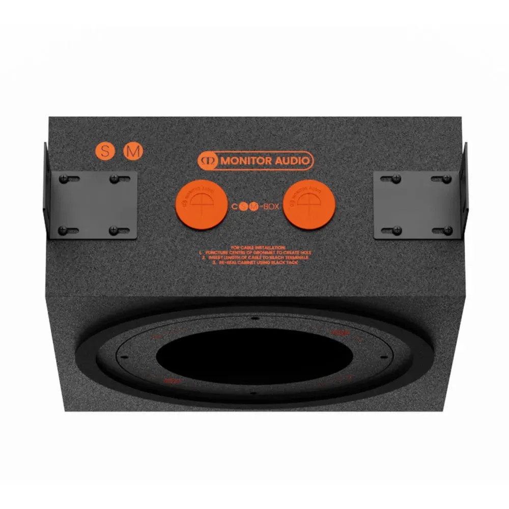 Monitor Audio CSM-BOX – installazione in controsoffitto cartongesso con diffusore C165, sezione trasversale