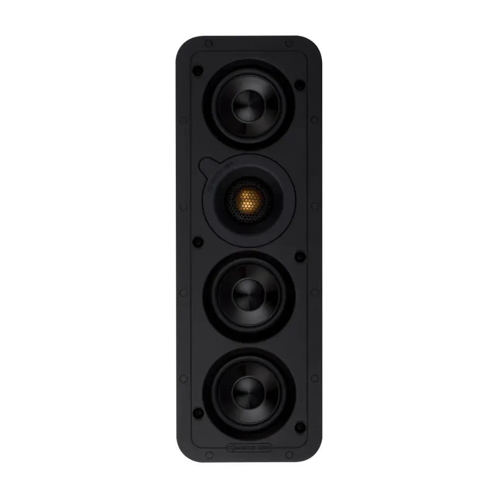 Monitor Audio WSS130 – profilo laterale da 50mm, confronto con spessore parete in cartongesso