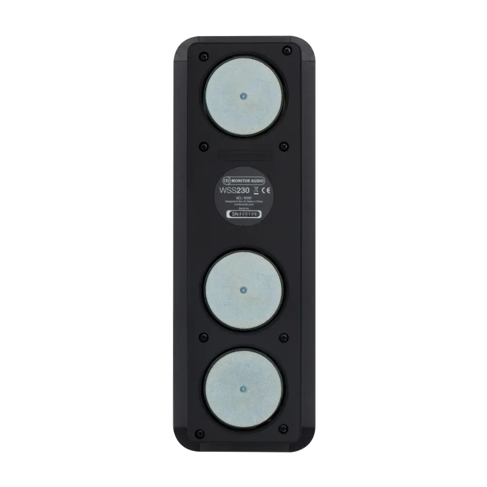 Monitor Audio WSS230 – installazione orizzontale come canale centrale sotto schermo TV, profilo 50mm