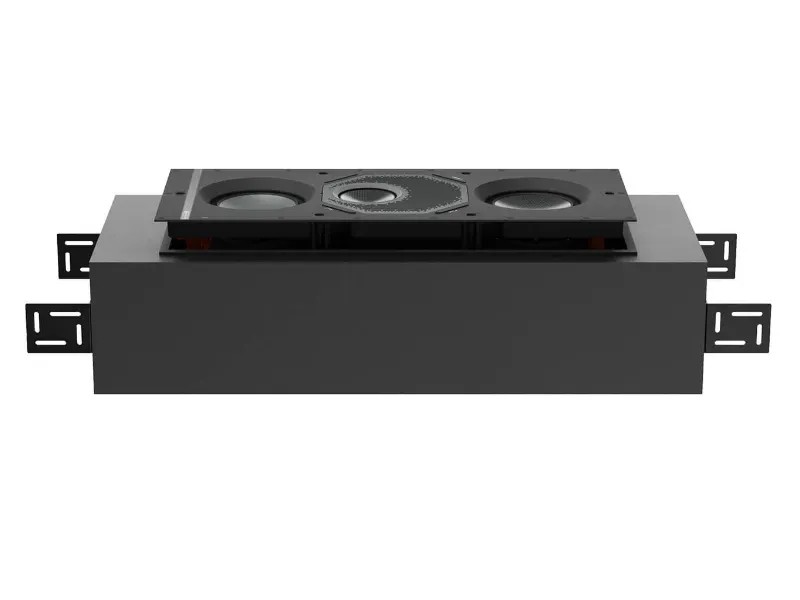 Monitor Audio WM BOX – back box in MDF per diffusori da parete Creator Series, vista frontale con apertura 527×198mm