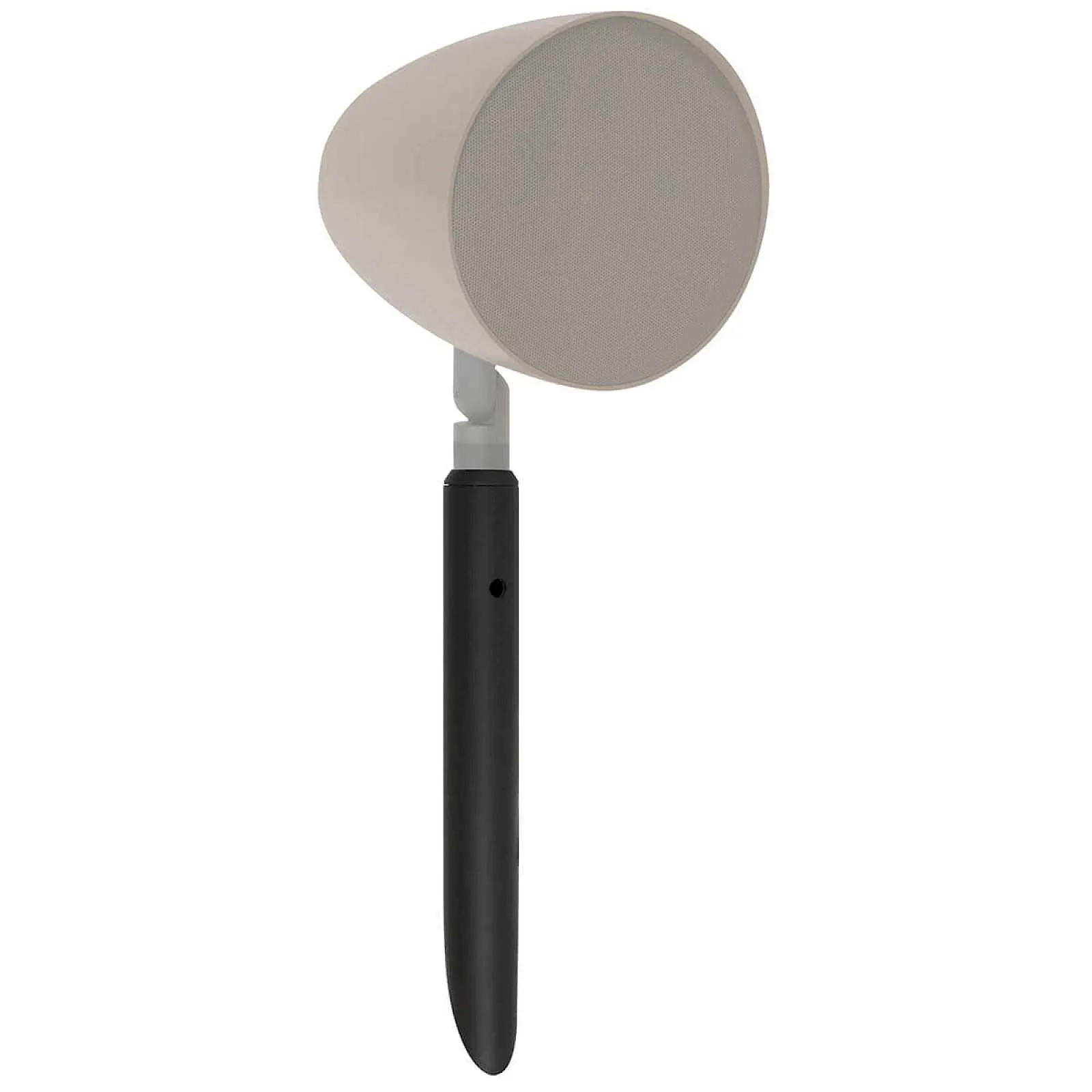 Monitor Audio CLG-SPIKE R – dettaglio spike infisso nel terreno, condotto cavo interno, bracket superiore per CLG140/160