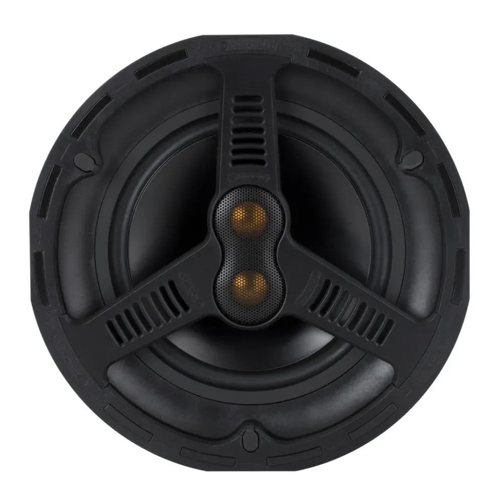 Monitor Audio AWC280-T2 – i 2 tweeter C-CAM Gold Dome 25mm angolati, driver 8 pollici C-CAM, pannello frontale