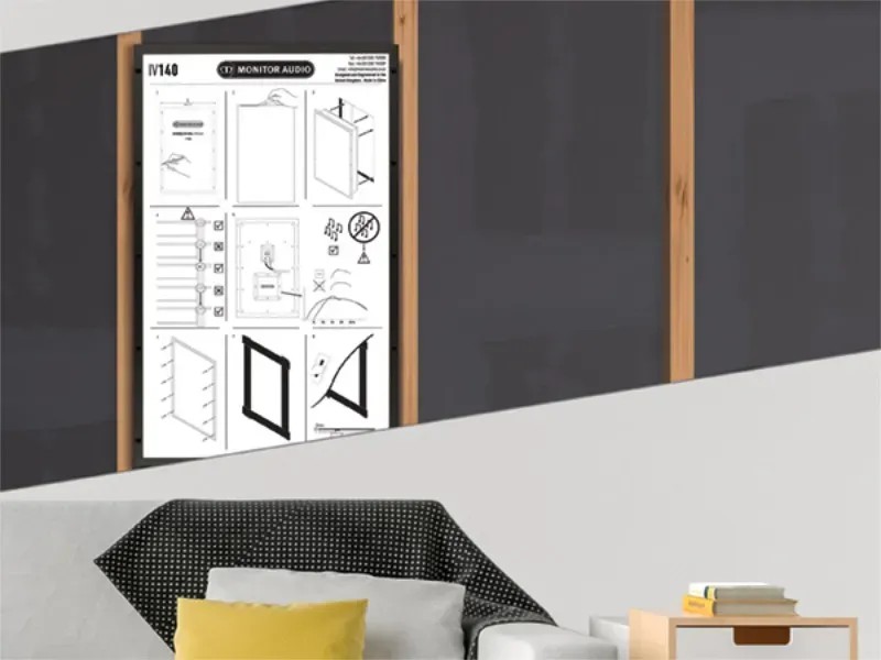 Monitor Audio IV140 – risultato finale: parete completamente liscia senza alcun elemento visibile del diffusore