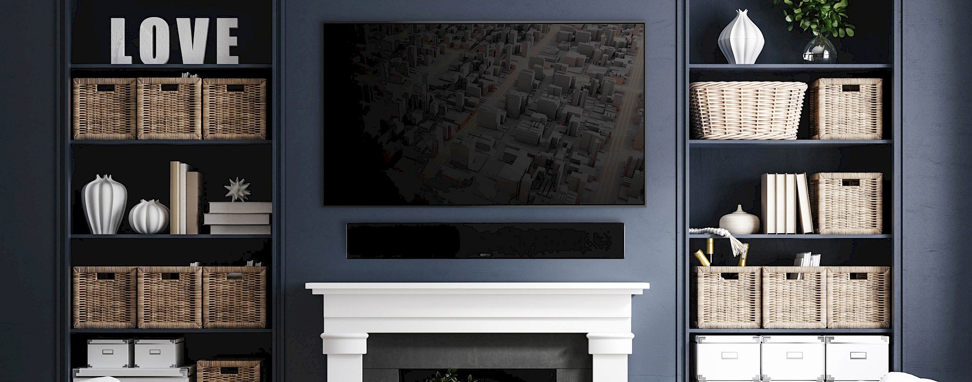 Monitor Audio SB-2 – soundbar passiva 3 canali per TV 50-60 pollici, C-CAM 4 pollici e Gold Dome tweeter