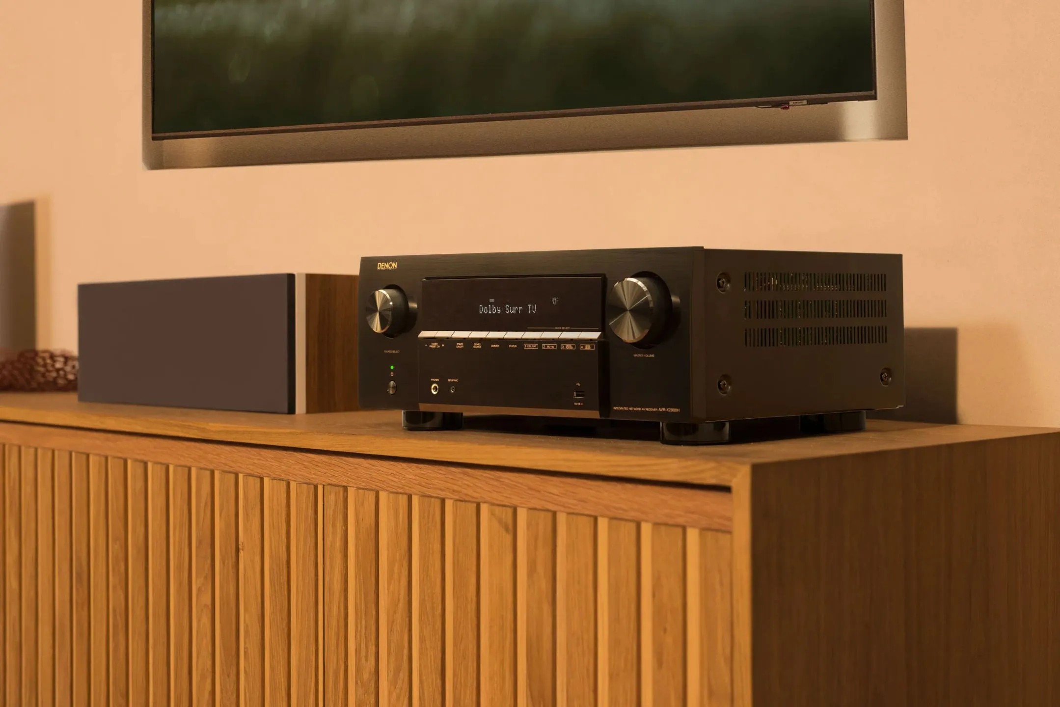 Denon AVR-X2900HDAB – sintoamplificatore AV 7.2 canali, pannello frontale con display, 6 HDMI, HEOS, Dolby Atmos DTS:X