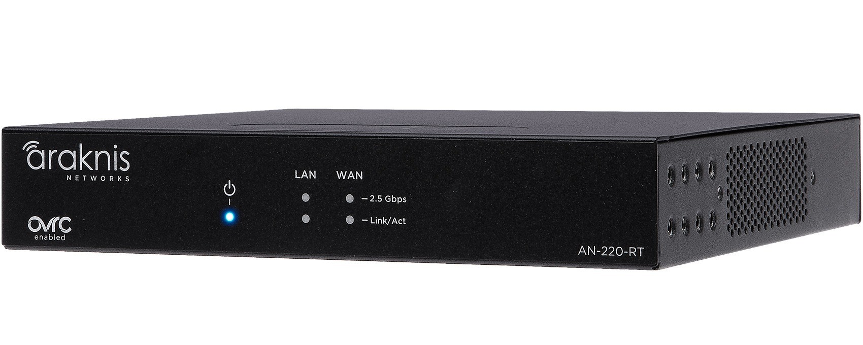 Araknis AN-220-RT – router VPN compatto serie 220, interfaccia 2.5G WAN/LAN, design fanless, installazione rack VersaBox parete